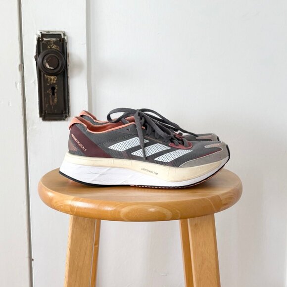 Adidas Adizero Boston 11 Gray Beam Orange size 6 women's - Picture 7 of 10